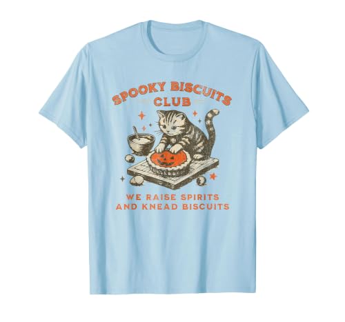 spooky biscuits club shirt Spooky Biscuits Club we Raise Spirits and Knead Biscuits T-Shirt - size chart