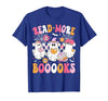 Read More Books Ghost Halloween Teacher Outfits Read More Books Ghosts Reading Book Funny Teacher Halloween T-Shirt - size