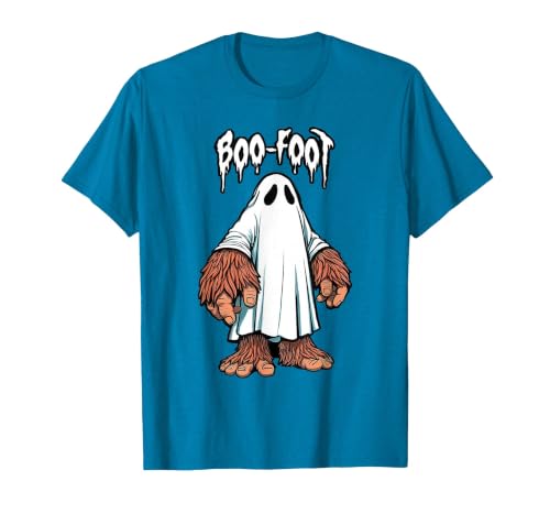 Spooky Bigfoot Sasquatch Ghost Halloween Humor Fun Boo Foot Bigfoot Ghost Sasquatch Halloween Funny Humor T-Shirt - size