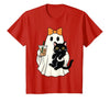 halloween iced coffee costume Cat Women Girls Cute Halloween Cat Ghost Drinking Coffee Ghost Women Girls T-Shirt - size chart