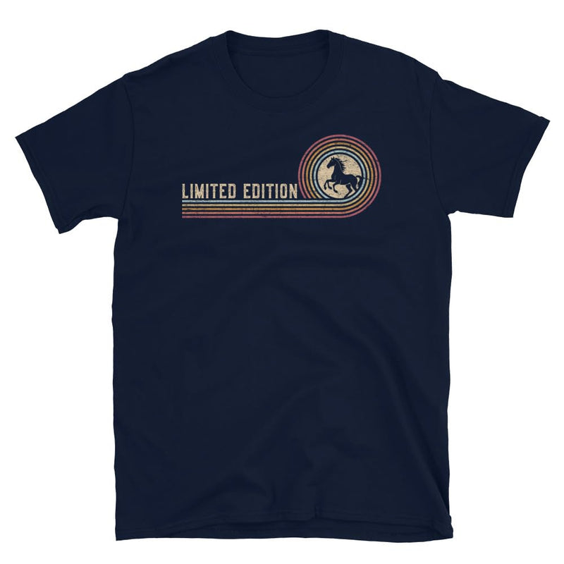 Generic Horse T-Shirt, Horse Vintage Sunset Retro Graphic Equestrian Riding #25D18 - Navy