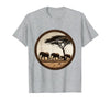Mademark Elephant Herd Crossing Dusty Savanna Plains T-Shirt - Men - size chart