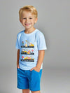 Easter Day Gift for Toddler Boy Baby Girl Tractor Loving Bunny T-Shirt — design detail