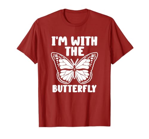 Im With Butterfly Halloween Costume Party Gift I'm with Butterfly Halloween Costume Matching Couples Party T-Shirt - size