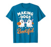 Dog Lover Spooky Grooming Groomer Attire Pet Groomer Funny Halloween Making Dogs Bootiful T-Shirt - size chart