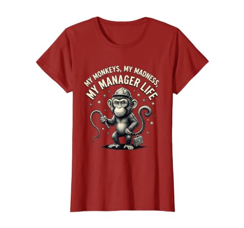 Mademark My Monkeys My Madness My Manager Life Circus Design T-Shirt - Women - size chart