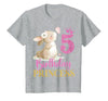 Kids 5th Birthday Rabbit Princess Girl Bunny 5 Years Old T-Shirt — design detail