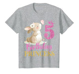 Kids 5th Birthday Rabbit Princess Girl Bunny 5 Years Old T-Shirt — design detail