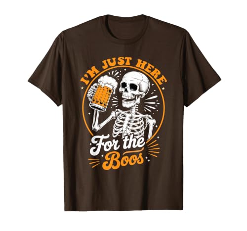 Boos Halloween Costume Cute skeleton I'm Just Here for The Boos Halloween Costume Skeleton Cute T-Shirt - size chart