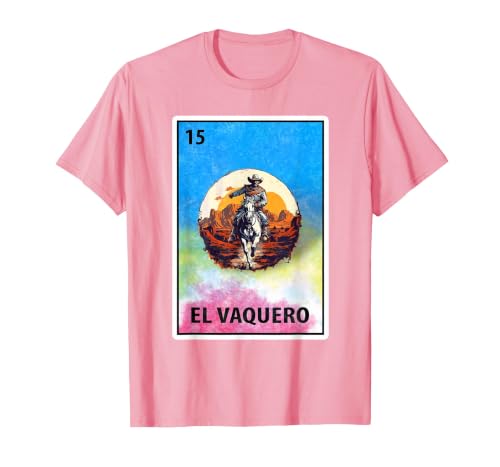Cowboy Mexican Cards Mexican Bingo El Vaquero T-Shirt - size chart