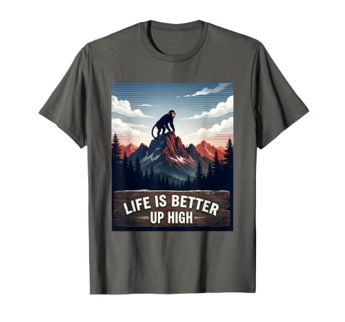 Mademark Life Is Better Up High Monkey Design T-Shirt - Men - size chart
