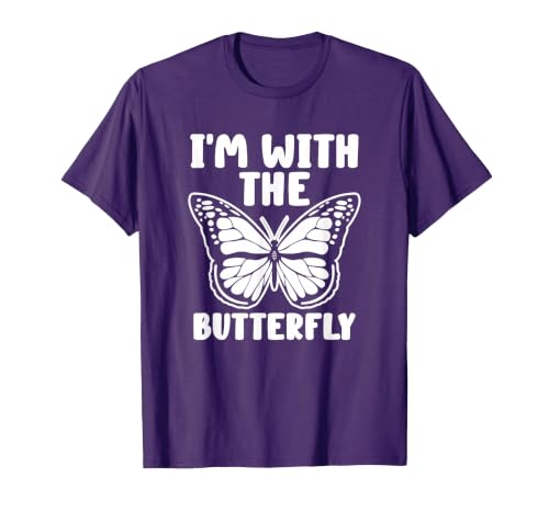 Im With Butterfly Halloween Costume Party Gift I'm with Butterfly Halloween Costume Matching Couples Party T-Shirt - size