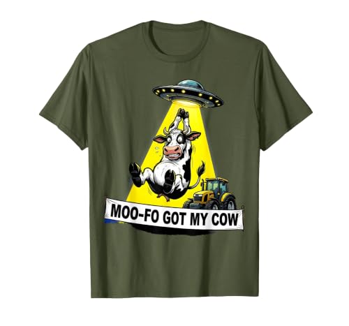 Mademark Moo-FO Got My Cow Alien Abduction Design T-Shirt - size chart