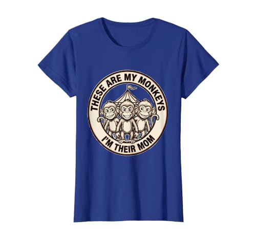 Mademark These Are My Monkeys I'm Their Mom Circus Design T-Shirt - Women - size chart