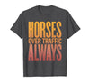 Mademark Horses Over Traffic Always Equestrian Design T-Shirt - Men - size chart