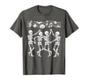 Dancing Skeletons Halloween Party Music Shirts Spooky Skeletons Symphony Halloween Dance Music Men Women T-Shirt - size chart