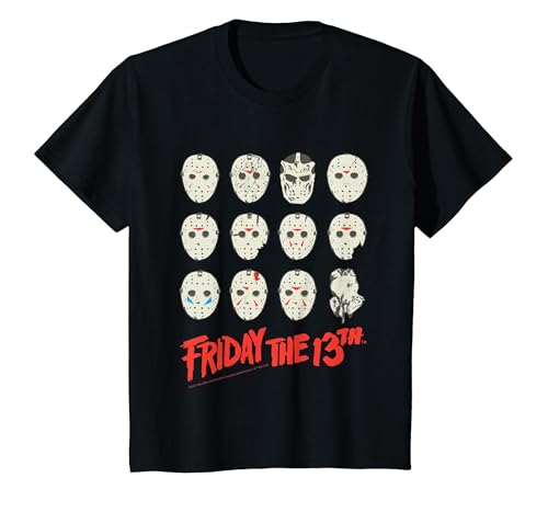 Friday The 13th Halloween Design Masks T-Shirt - size chart
