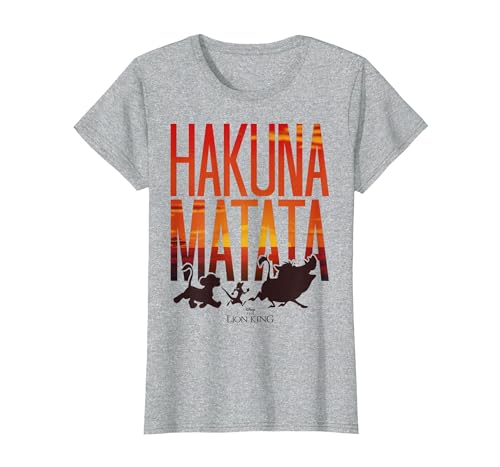 Disney Lion King Hakuna Matata Sunset Fill Trio Logo T-Shirt - size chart
