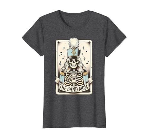 Marching Band Mom Tarot Card Skeleton Halloween Marching Band Mom Tarot Card Skeleton Mom Musical Instrument T-Shirt - size