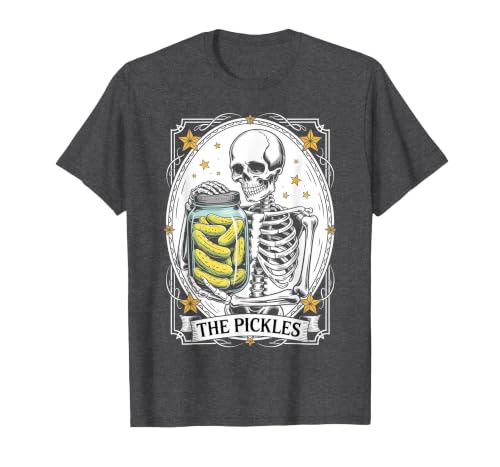 Tarot Card Skeleton Halloween Ades.shirt The Pickles Tarot Card Skeleton Canning Season Gardener T-Shirt - size chart