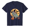 Triceratops Lover Dino Halloween Party Wear Triceratops Witch Hat Pumpkin Halloween Costume Men Women T-Shirt - size chart