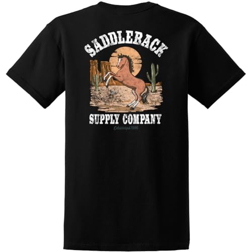 Saddleback Supply Men's Horse with No Name Heavy Tees - size chart