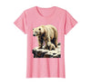 Mademark Mama Polar Bear and Cub Snowy Cliff Illustration T-Shirt - size chart