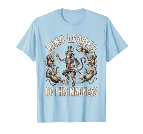 Mademark Ring Leader Of This Madness Circus Monkey Design T-Shirt - Men - size chart