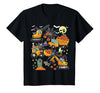 Kids Fun Construction Vehicle Halloween spider web Kids Construction Vehicle Halloween Crane Truck Pumpkin Boys T-Shirt -