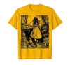 Alice in Wonderland - Down the Rabbit Hole Fantasy Vintage T-Shirt — design detail