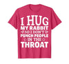 I Hug My Rabbit I Easter Bunny Design Lionhead Rabbit T-Shirt — design detail