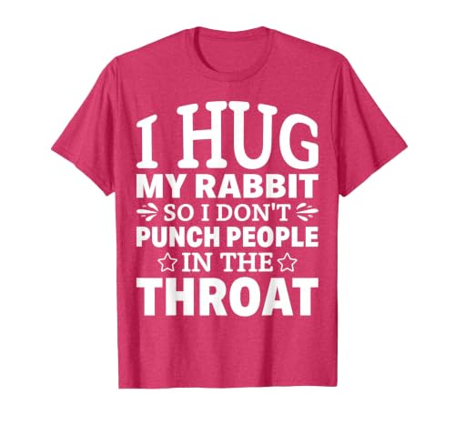 I Hug My Rabbit I Easter Bunny Design Lionhead Rabbit T-Shirt — design detail