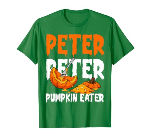 Halloween Matching Couple Shirts Women Men Funny Peter Pumpkin Eater Halloween Costume Men Boyfriend T-Shirt - size chart