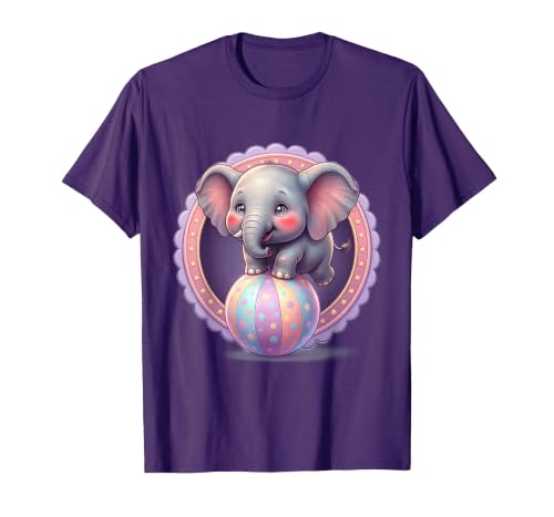 Mademark 1st Grade Pink Elephant Circus Ball Design T-Shirt - Men - size chart