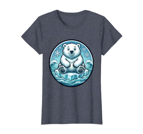 Mademark Polar Bear Lone Ice Floe Arctic Drift Design T-Shirt - size chart