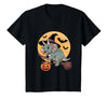 Triceratops Lover Dino Halloween Party Wear Triceratops Witch Hat Pumpkin Halloween Costume Men Women T-Shirt - size chart