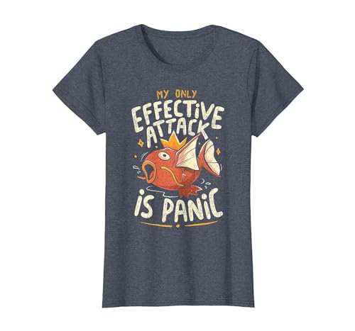 Funny My Only Effective Attack Is Panic Tee Shirt Fish My Only Effective Attack is Panic T-Shirt - size chart