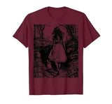 Alice in Wonderland - Down the Rabbit Hole Fantasy Vintage T-Shirt — design detail