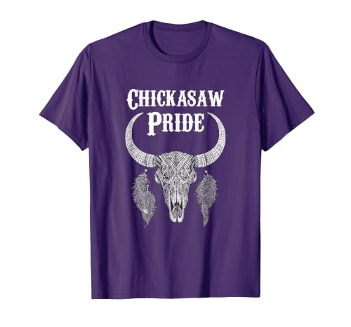 Chickasaw Pride Native American Nice Gifts Chickasaw Pride Tribe Native American Indian Buffalo T-Shirt - size chart