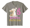 Kids 5th Birthday Rabbit Princess Girl Bunny 5 Years Old T-Shirt — design detail