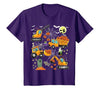 Kids Fun Construction Vehicle Halloween spider web Kids Construction Vehicle Halloween Crane Truck Pumpkin Boys T-Shirt -