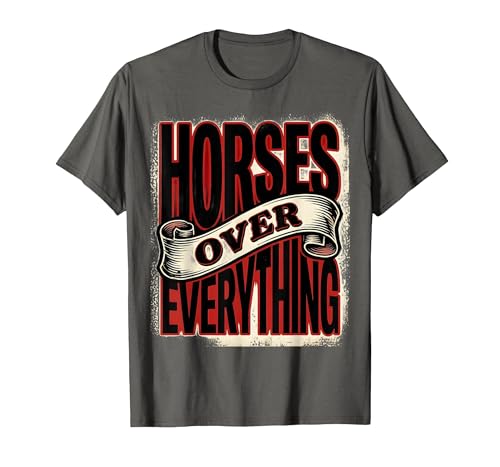 Mademark Horses Over Everything Equestrian Design T-Shirt - Men - size chart