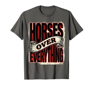 Mademark Horses Over Everything Equestrian Design T-Shirt - Men - size chart