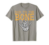 Mens Halloween Shirts For Dad Daddy Papa Men Halloween Dad to The Bone Skeleton Hand Fun Papa Costume Men T-Shirt - size