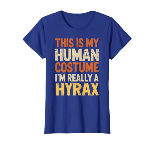 Hyrax Halloween Design This is My Human Costume I'm Really A Hyrax Halloween T-Shirt - size chart