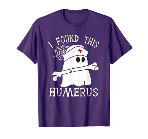 I Found This Humerus Funny Ghost Nurse Halloween T-Shirt - size chart