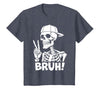 Skeleton Peace Sign Shirts For Men Women & Kids Bruh Skeleton Hand Peace Sign Halloween Skeleton Hand Sign T-Shirt - size