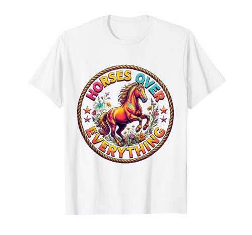 Mademark Horses Over Everything Women's Equestrian Design T-Shirt - Men - size chart