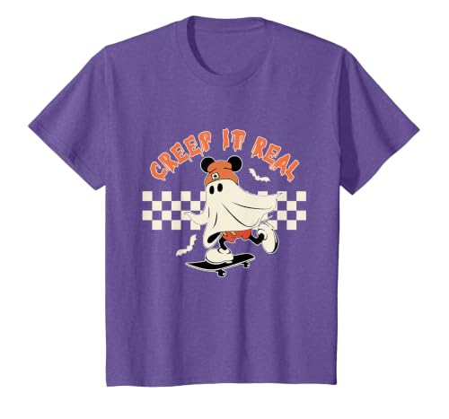 Halloween Creep it Real Vintage Ghost CKTEE2 Vintage Halloween Creep It Real Mouse Ghost Boy Fall Season T-Shirt - size chart