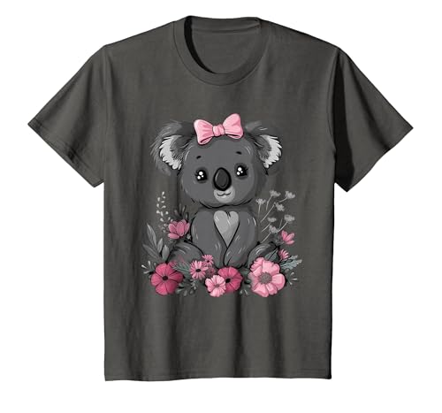 We Love Koalas - Kids Apparel Co. Koala Kawaii Koala Bear Pink Bow Flowers Girls Kids T-Shirt - size chart